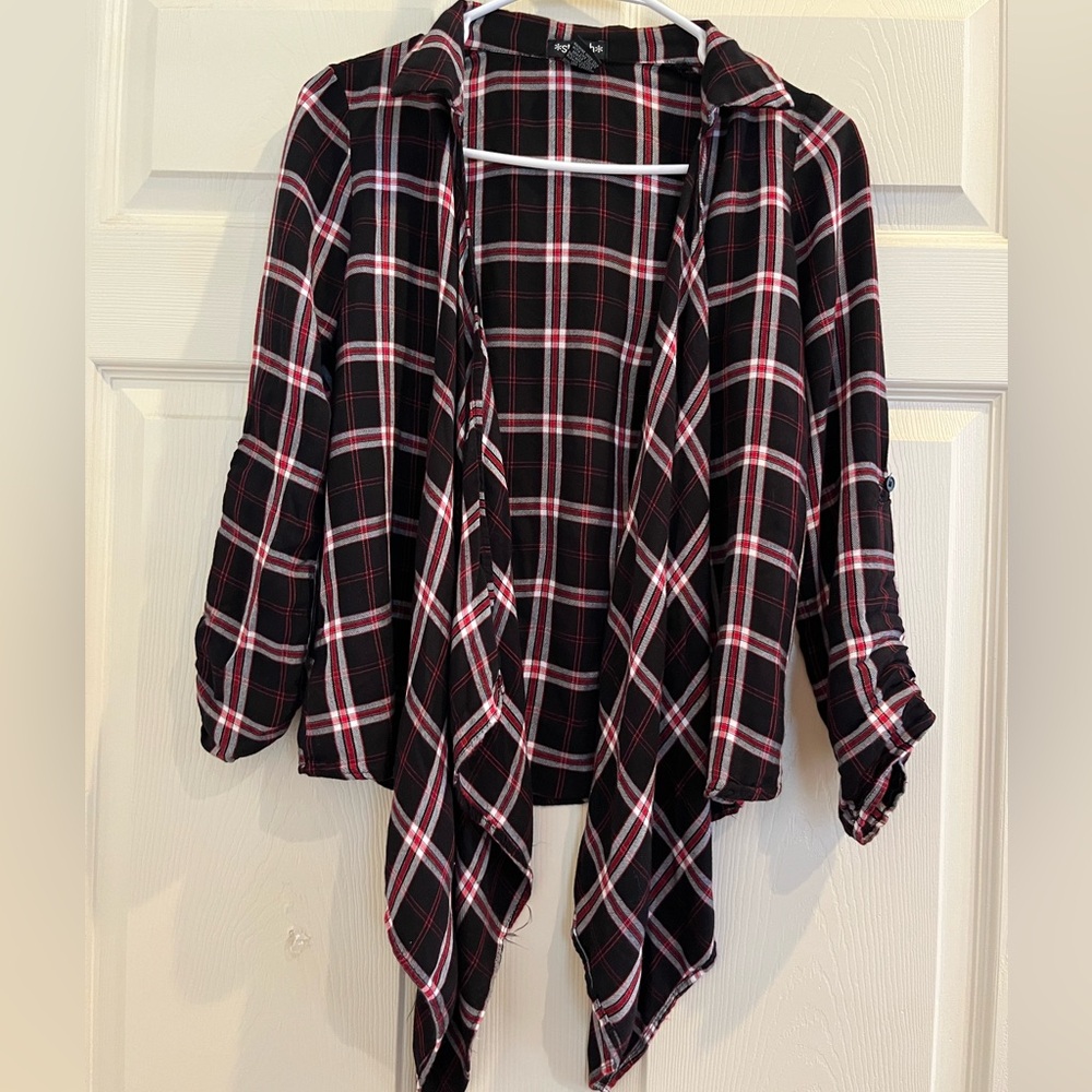 STOOSH plaid open swing style top